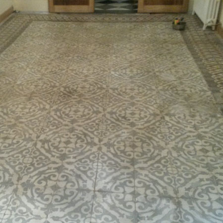  Restauración de pavimento de mosaico hidraúlico en Amorebieta 