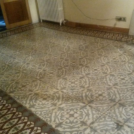  Restauración de pavimento de mosaico hidraúlico en Amorebieta  despues